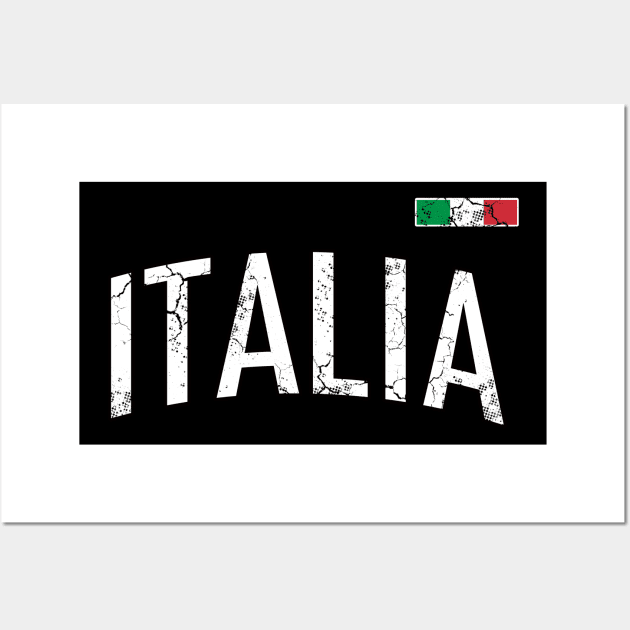 Italia Flag Vintage Italian Italy Heritage Wall Art by E